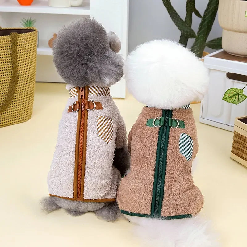 Towable Pet Jumpsuit with Buckle Winter Warm Puppy Dog Suit Clothes for Small Dogs Yorkshire Shih Tzu Overalls mascotas Clothing
