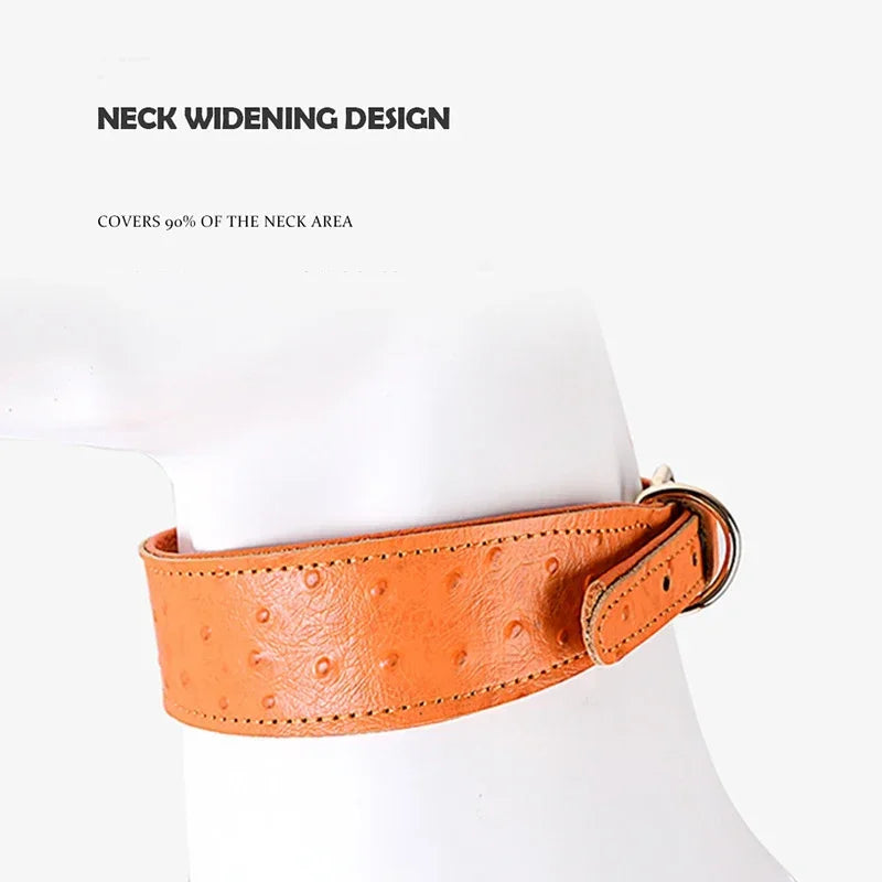 Leather Dog Collar Fashion Solid Color Ostrich Pattern Adjustable Pet Neck Ring Suitable For Small Large Dogs Kitten Puppy Items