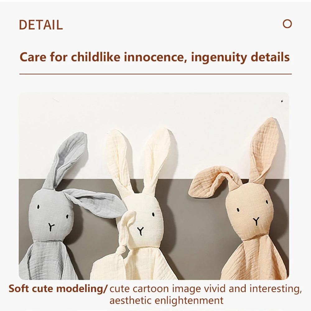 Baby Cotton Muslin Comforter Blanket Soft Newborn Sleeping Dolls Kids Fashion Sleep Toy Soothe Appease Towel Bibs