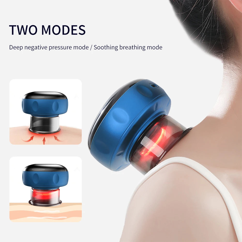 Body Scraping Massage Smart Electric Vacuum Cupping Heating Suction Cup Device Back Neck Arm Massger 6/12 Level Cupping