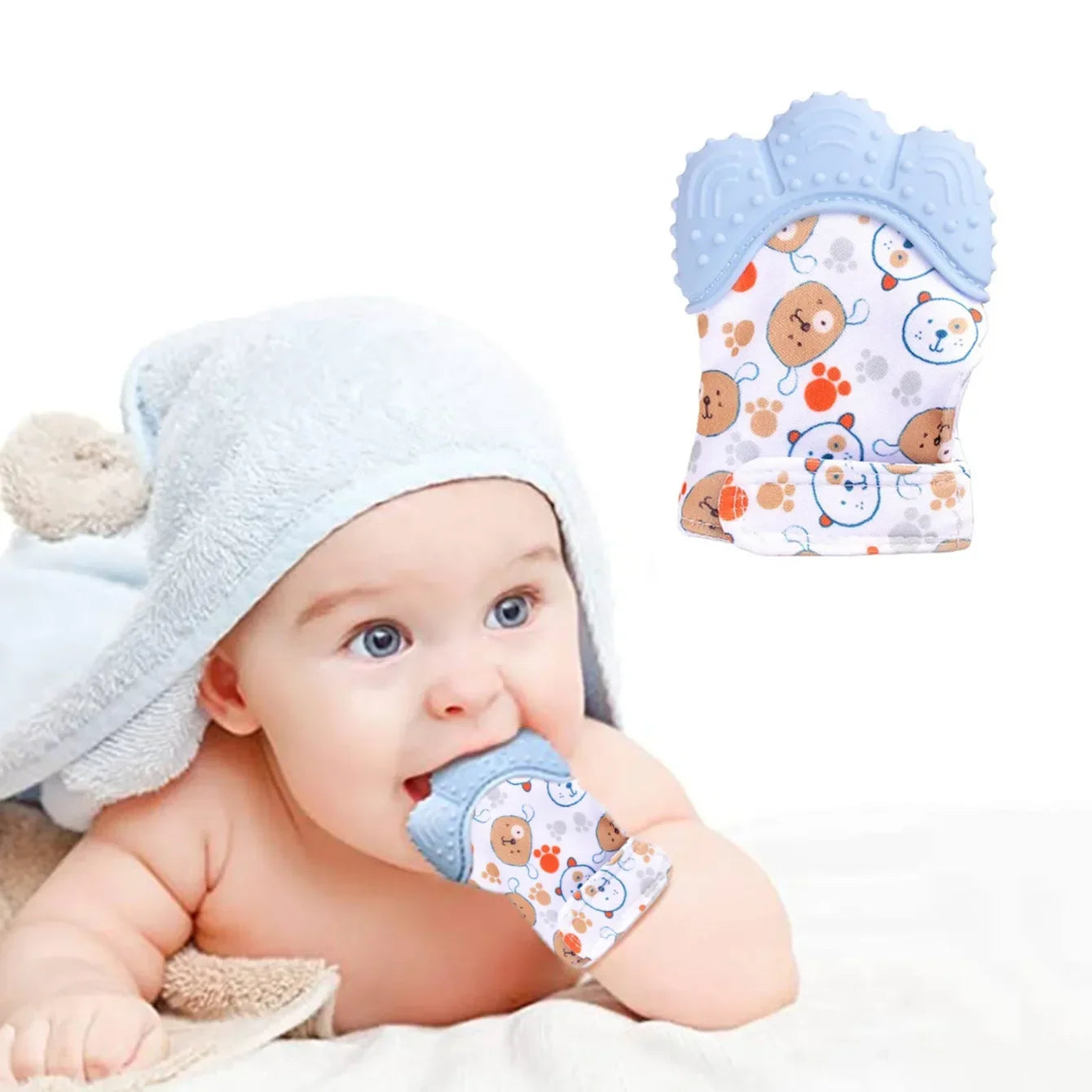Baby Teething Silicone Gloves Multi-Layer Breathable Chewing Gloves Baby Teething Toys Baby Self Soother Teether Teething Toys