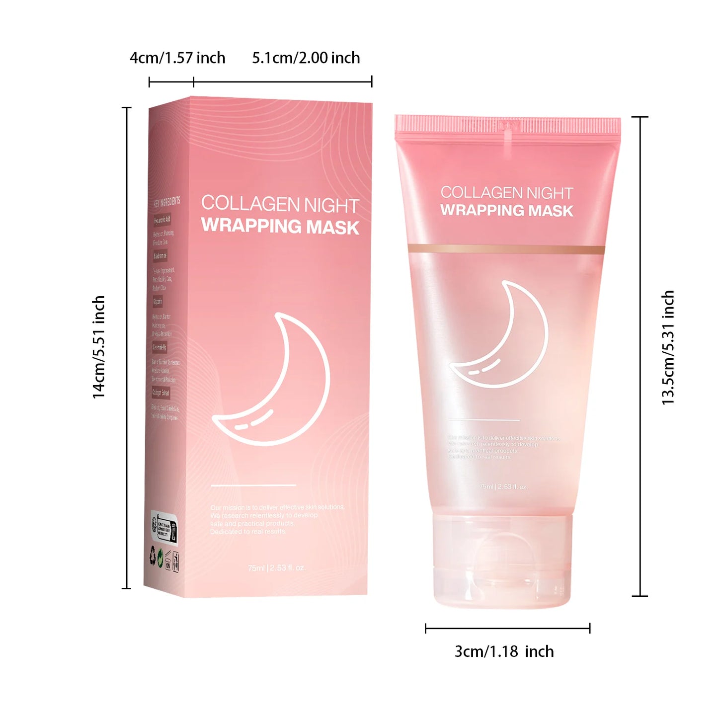 Hydrating Face Mask Reduces Sagging Collagen Overnight Firming Mask for Elasticity Dullness Wrapping Peel-Off Mask Skincare
