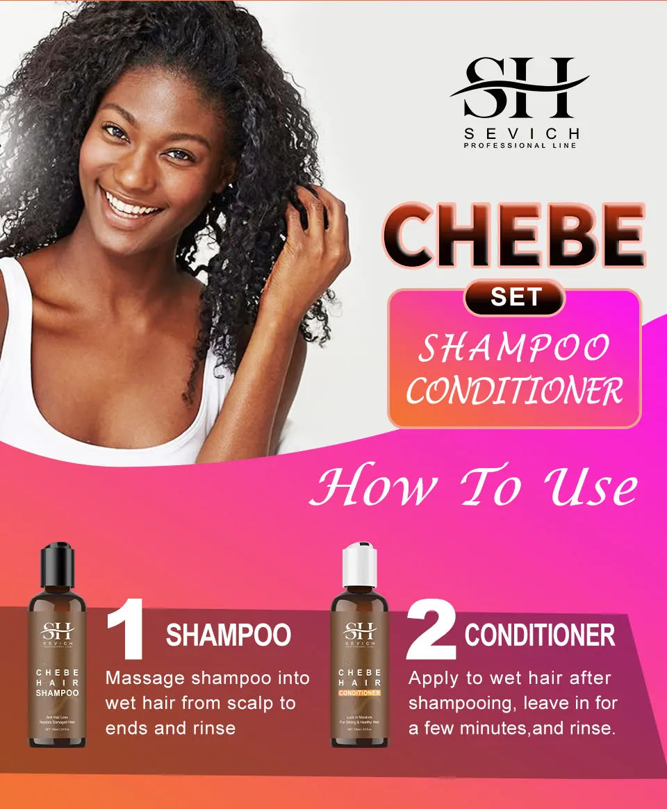 CHEBE Hair Growth Shampoo Conditioner Set Anti Hair Loss Treatment for Men Women Fast Thicken Regrowth Oil Beauty Health SEVICH