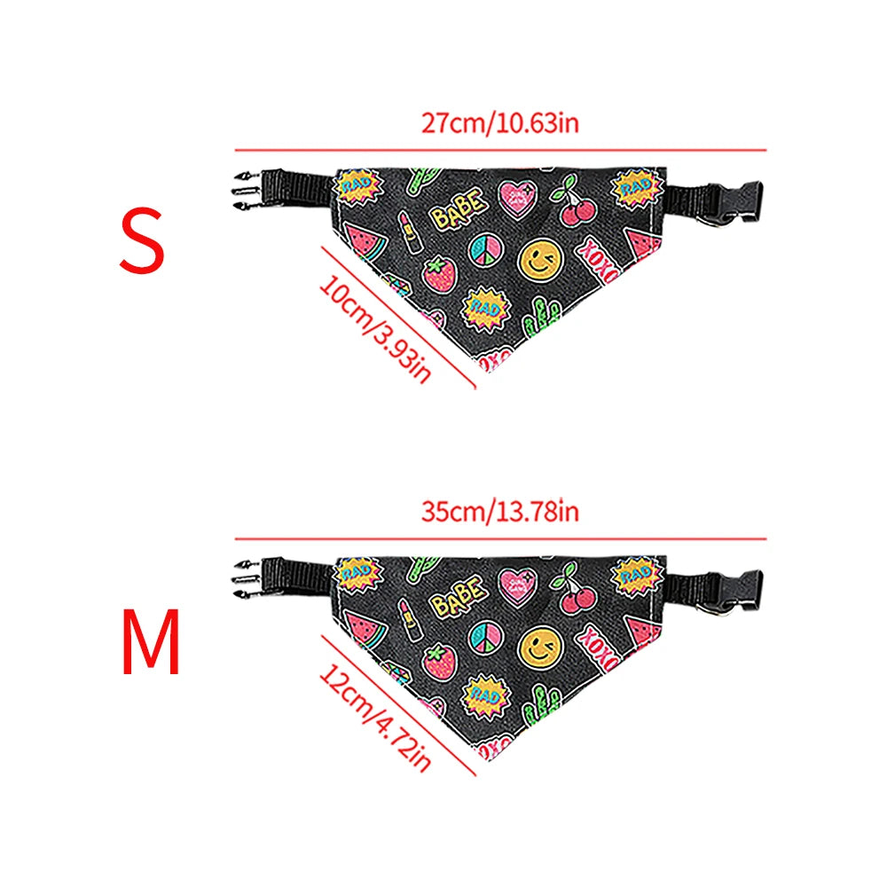 Adjustable Pet Puppy Cat Scarf Bandana Collar Neck Scarf For Small Dogs Kitten Saliva Towel PU Collar with Triangular Bandage