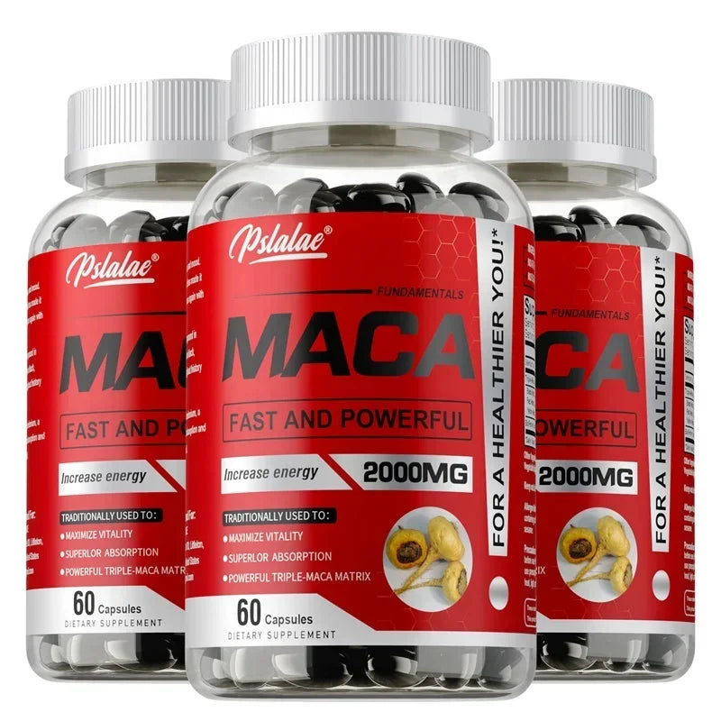 Maca Root Capsules - Improves Vitality and Performance, Enhance Energy, Builds Muscle and Strength