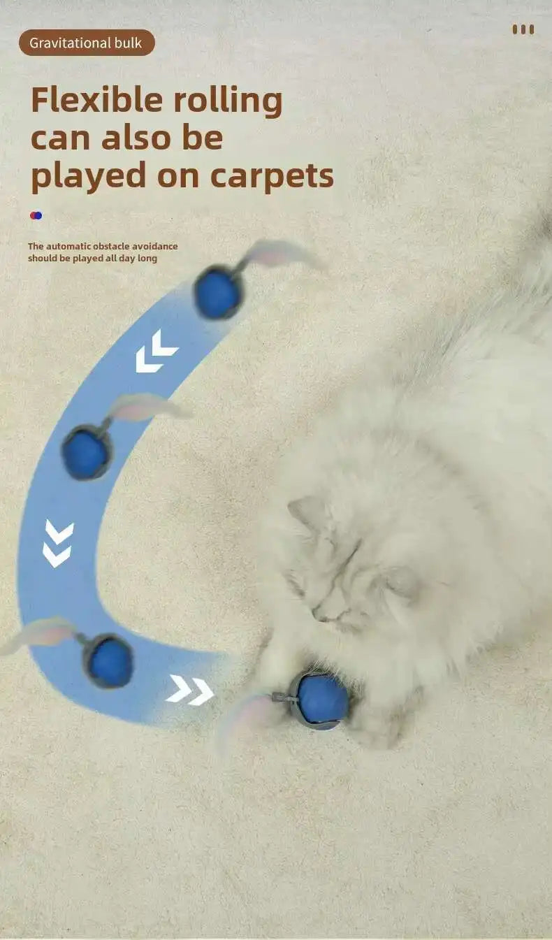 New Smart Interactive Speedy Tail 2.0 Cat Toy Automatic Moving Balls for Cats And Dogs Touch Motion Rolling Toy Ball for Pet