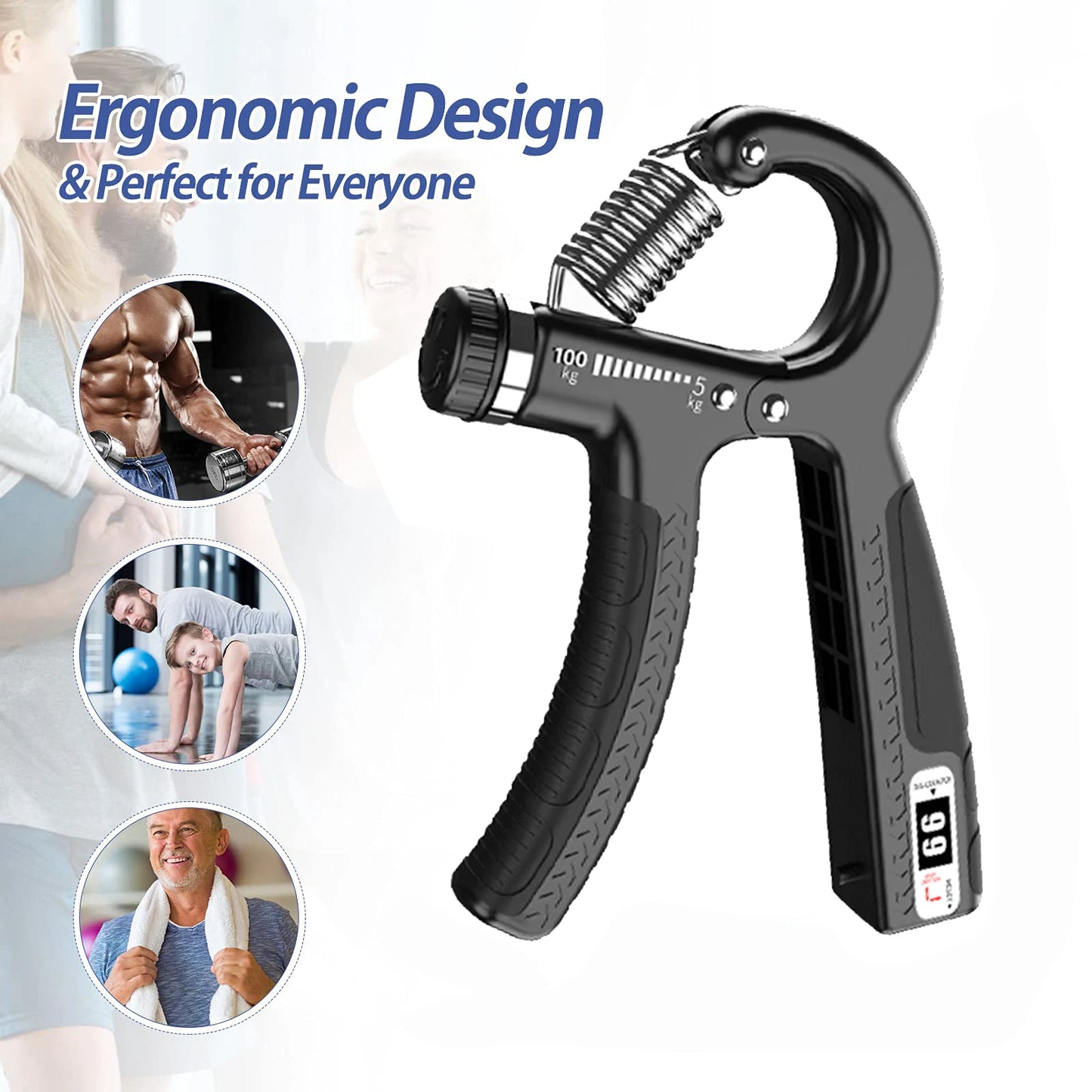 R Shaped Spring Grip Professional Wrist Strength Arm Muscle Finger Rehabilitation Training Exercise Fitness Equipment