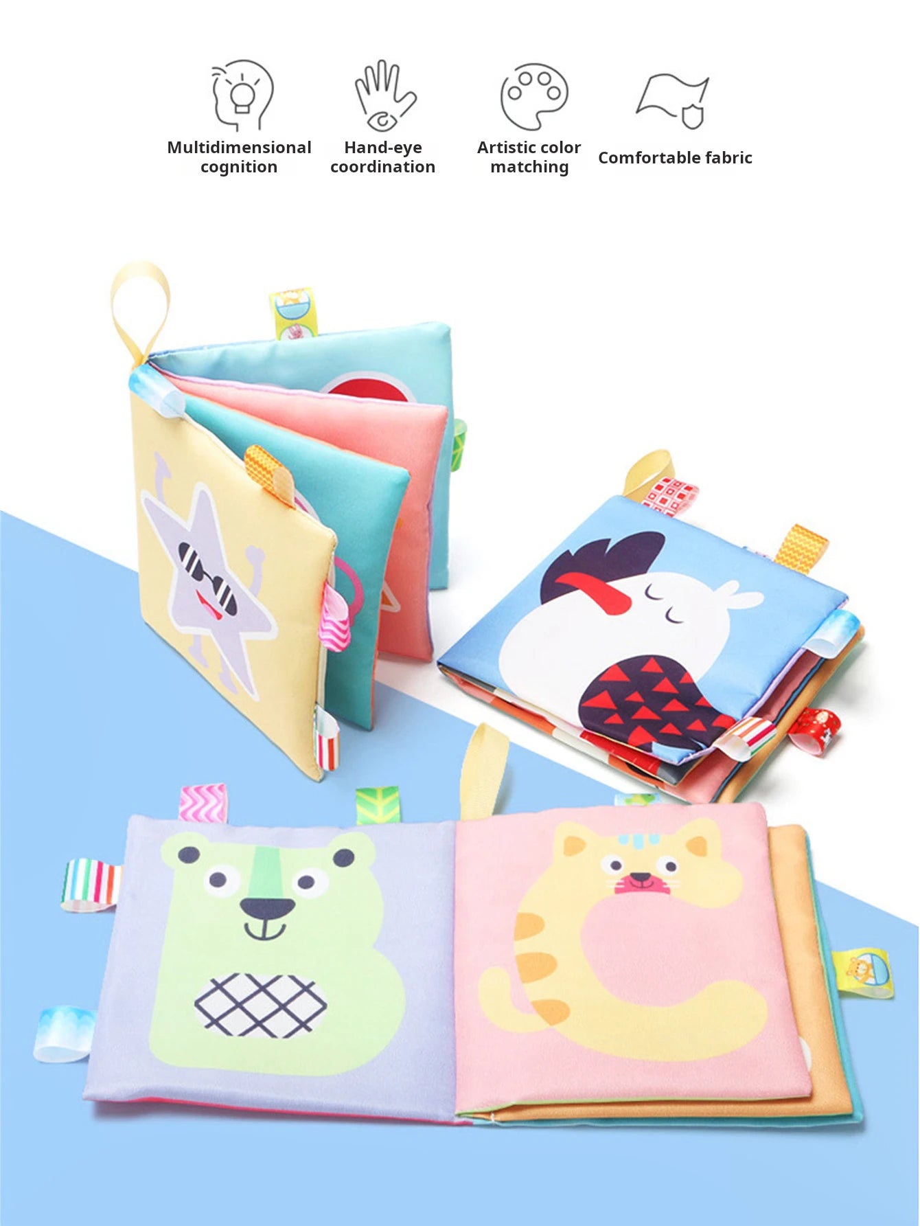 Baby Cloth Books Development Baby Toys Enlightenment Early Educational Toys 0-12 Months Kids Fruits Animal Numbers Cloth Book
