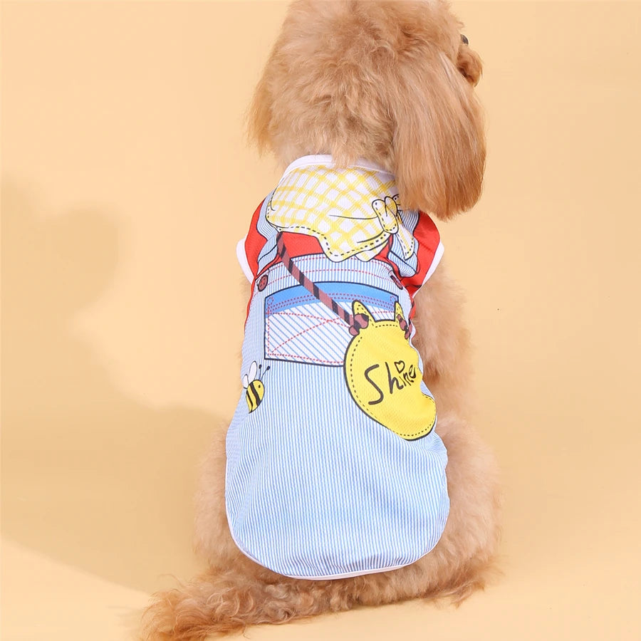 Summer Small Dog Clothes Pets Clothing Cartoon Dog Shirt Chihuahua Tshirt Puppy Vest Yorkshire Terrier Pet Clothes Ropa Perro