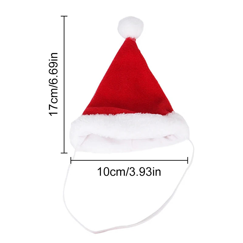 Cute Pet Christmas Ornaments Winter Plush Xmas Hat Scarf Headwear Cats Dogs Santa New Year Cosplay Costume Pet Accessories