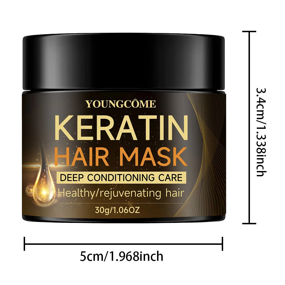 Keratin Hair Mask Repair Damaged Hair Restore Shine Hair Mask Moisturizer Conditioner Soft Smooth Frizz Damaged Hair Care