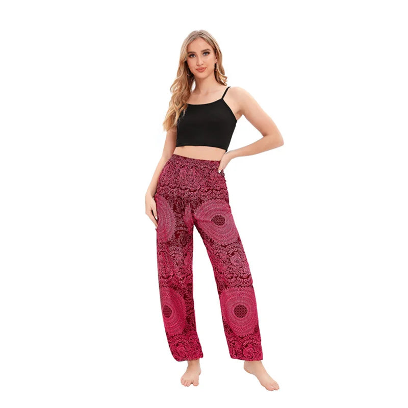 Yoga Pants Women Hippie Harem Printed Leggings Boho High Waisted Pantalone De Mujer Cintura Alta Calca Feminina Beach