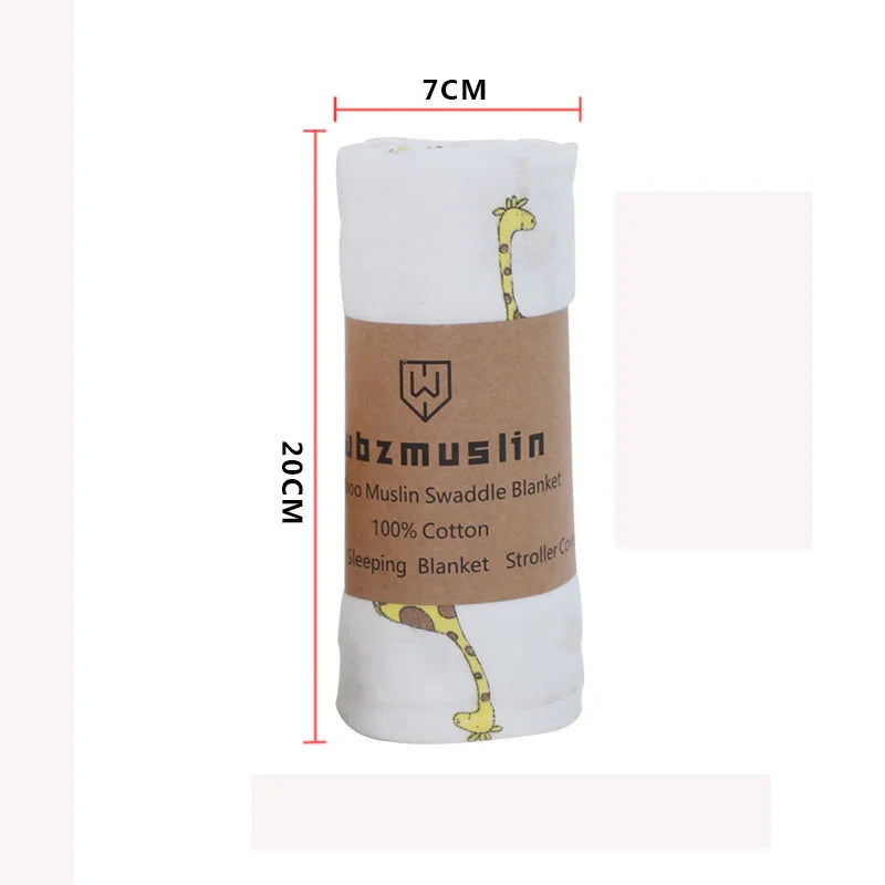 110cm Baby Swaddle Blanket Dual Layers Blankets For Boys Girls Organic Cotton Soft Newborn Swaddle Wrap Burping Clothes