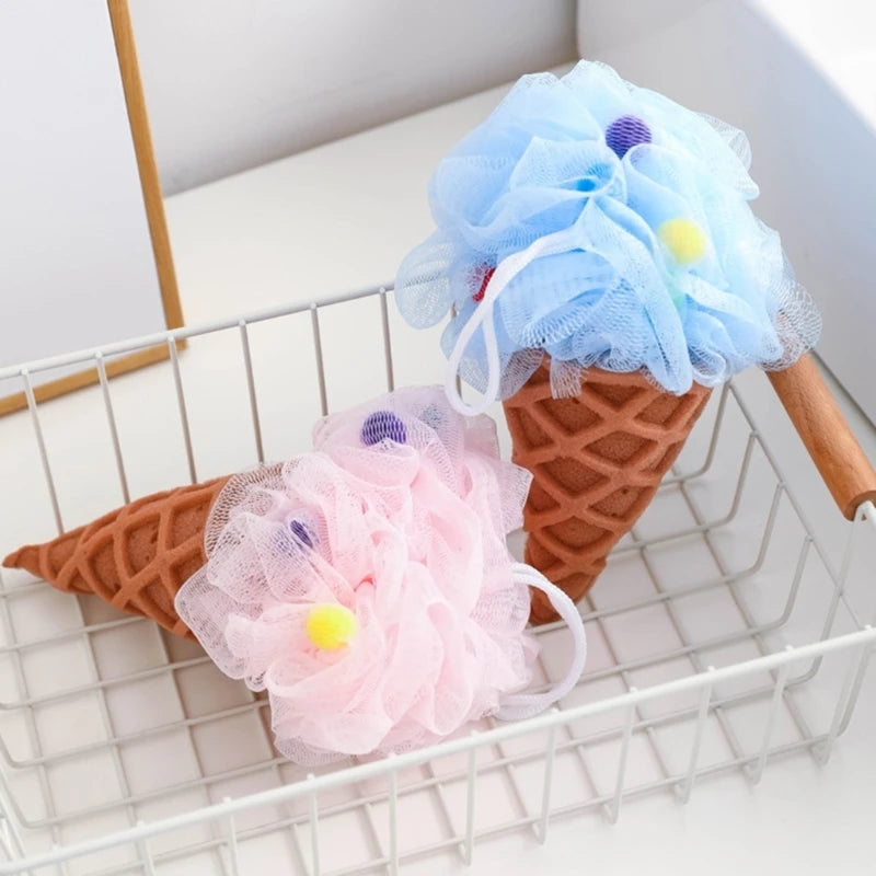 Bath Sponge Ice Cream Exfoliating Loofah Body Scrubber Shower Cleaning Loofahs Bathroom Men Women Bathing Accessories