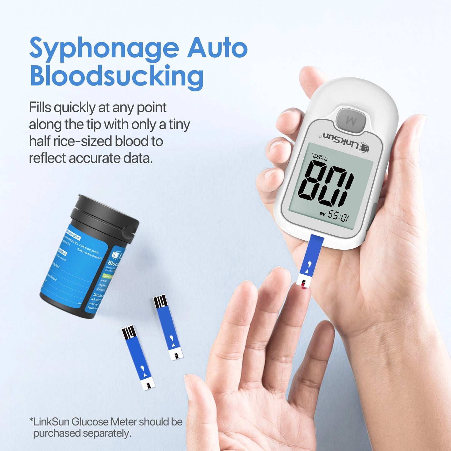 50Pcs Blood Glucose Test Strips/Lancets For G-425-3/G-425-2/G-425-1/G-427B Glucosemeter Blood Sugar Testing Papers Blood Collect