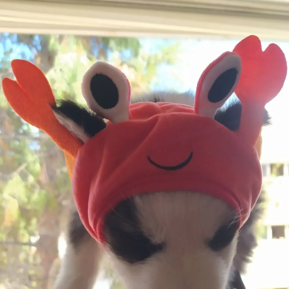 Halloween Easter Pet Costume Novelty Crab Lobster Frog Hat for Cat Puppy Hat Dog Cap Soft Headgear for Birthday Party Photo Prop