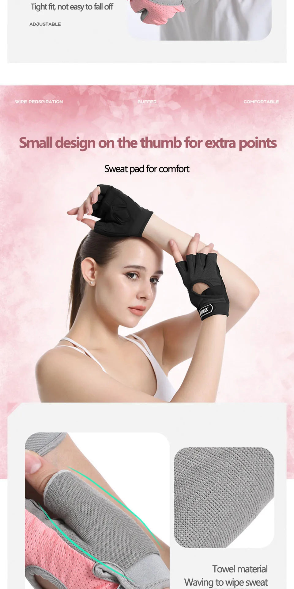 AOLIKES 1 Pair Gym Gloves Body Building Sports Fitness Dumbbell Workout Breathable Gloves for Crossfit Weight Lifting Training