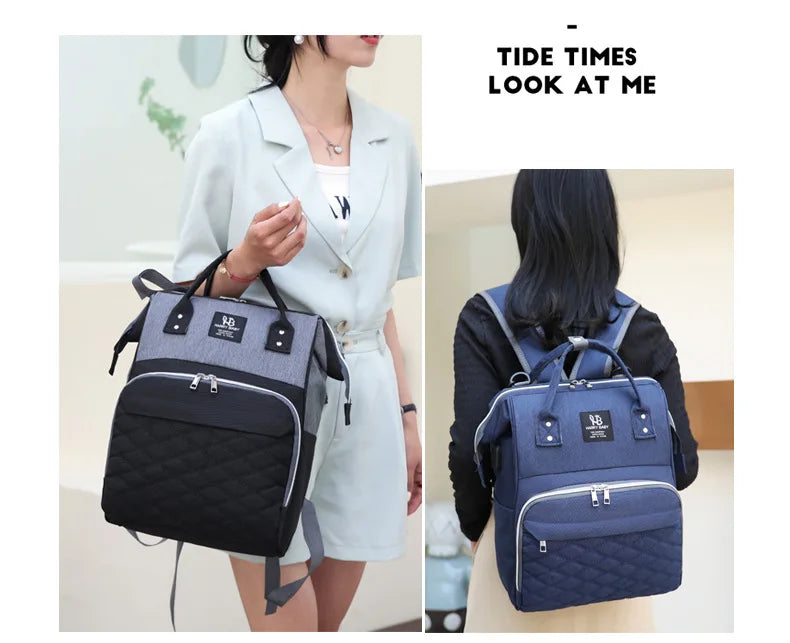Multi-functional Mummy Shoulder Storage Bag Out Fashion Mother USB Port Bag Large Capacity Backpack Baby Stroller Hanging Bag