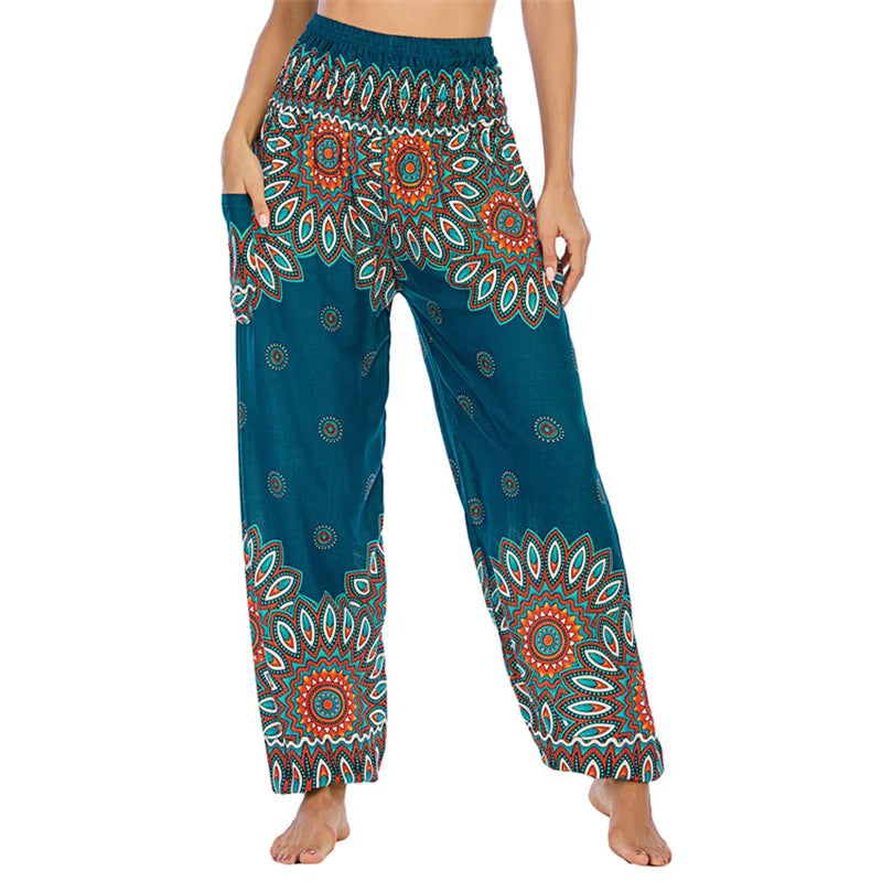 Yoga Pants Women Hippie Harem Printed Leggings Boho High Waisted Pantalone De Mujer Cintura Alta Calca Feminina Beach