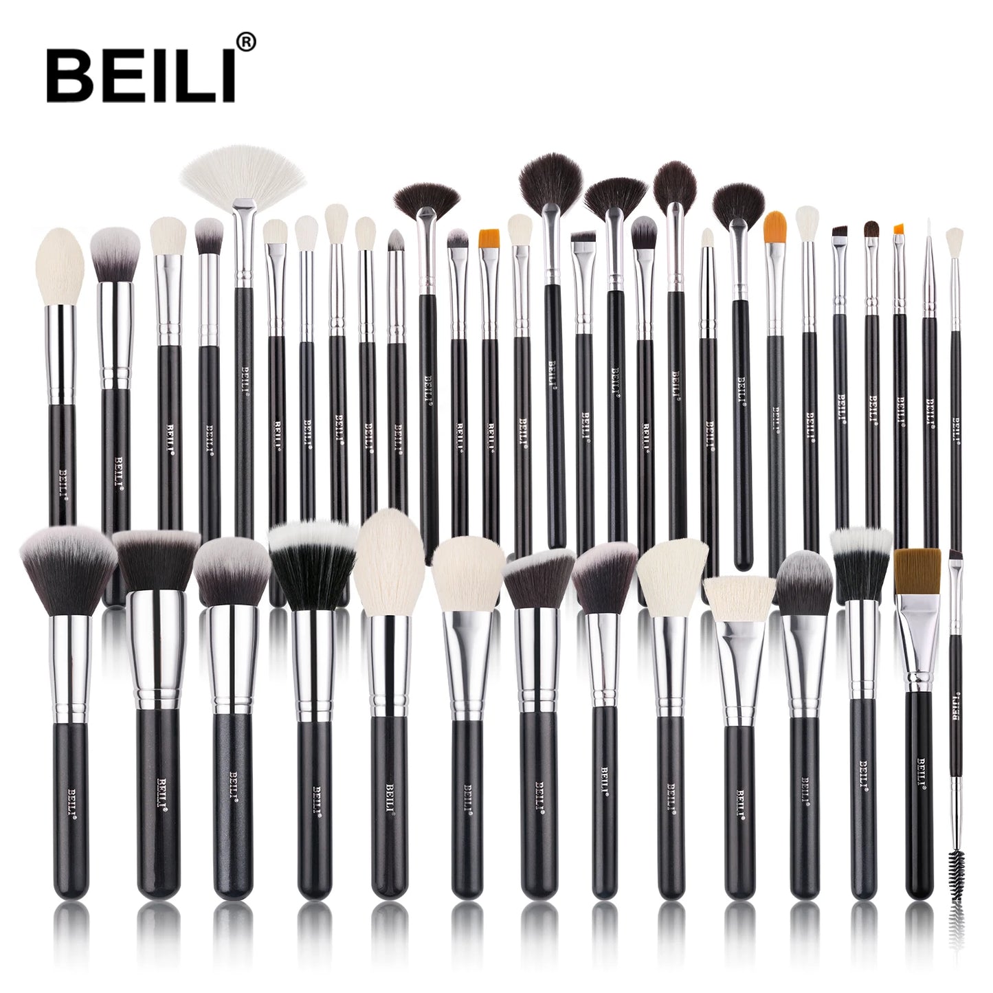 BEILI Black Makeup brushes set Professional Natural goat hair brushes Foundation Powder Contour Eyeshadow make up brushes