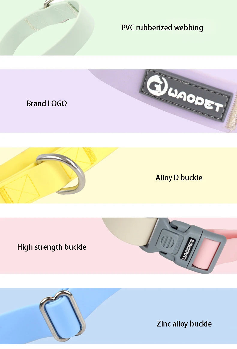 Dog Collar,Waterproof Dog Collar with Quick Release Buckle,Coated Stink-Proof Webbing Lightweight Collar for Medium & Small Dogs