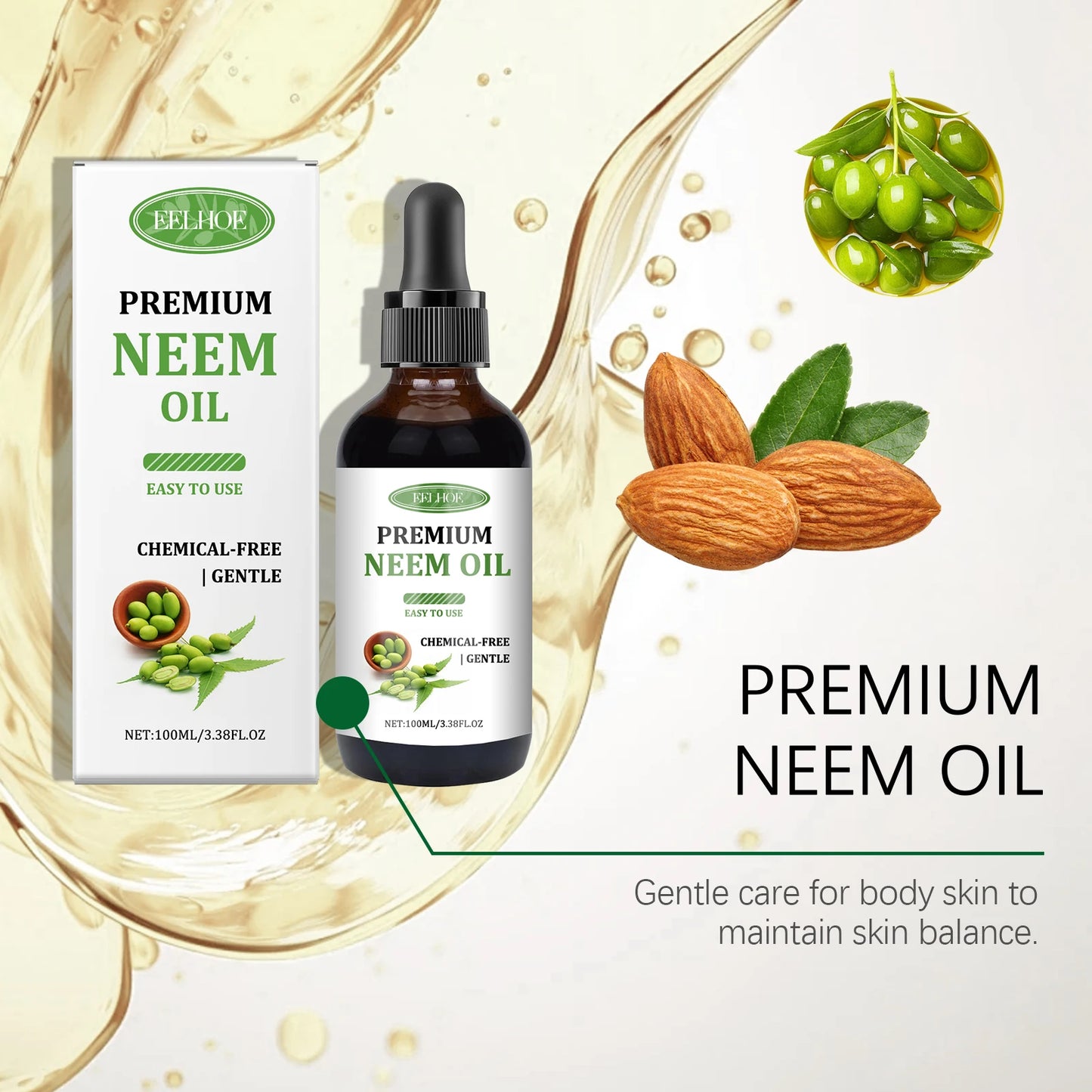 USDA Certified Organic Neem Oil (4 Ounce) 100% Pure Natural Oil, Hair Growth, Skin & Body Care,ails, Acne, Anti-Aging Moisturize