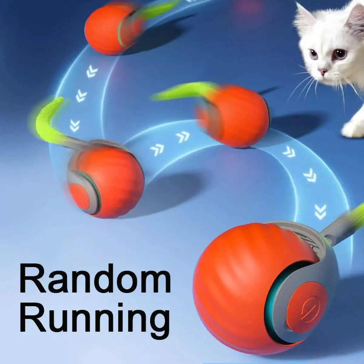 New Smart Interactive Speedy Tail 2.0 Cat Toy Automatic Moving Balls for Cats And Dogs Touch Motion Rolling Toy Ball for Pet
