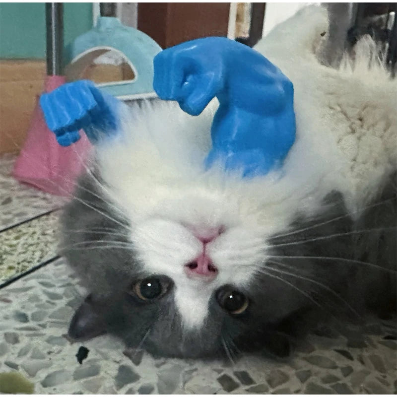 Cat Muscle Arms With Muscle 3D Printed Funny Cat's Neck Giant Arm Creative Arm For Pet Cosplay Halloween Costume Party Accessory
