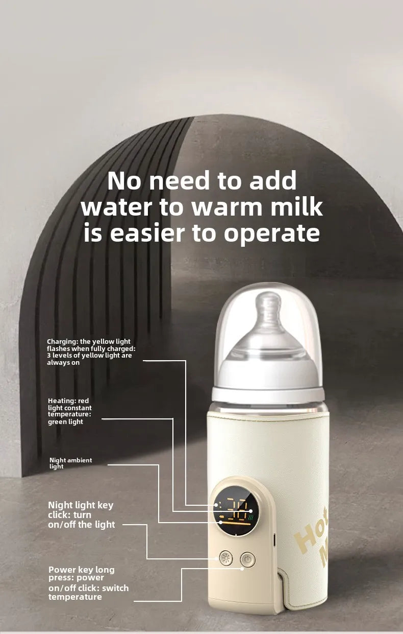USB Multifunctional High-capacity Baby Feeding Bottle Smart Temperature Control Warmer Screen Newborn Baby Bottle Warmer Sleeve