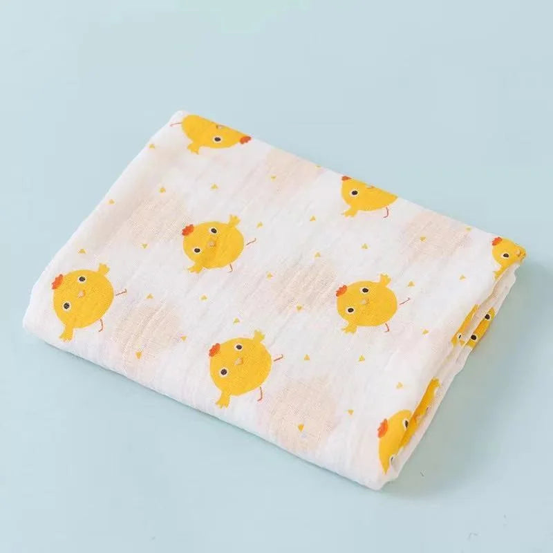 110cm Baby Swaddle Blanket Dual Layers Blankets For Boys Girls Organic Cotton Soft Newborn Swaddle Wrap Burping Clothes