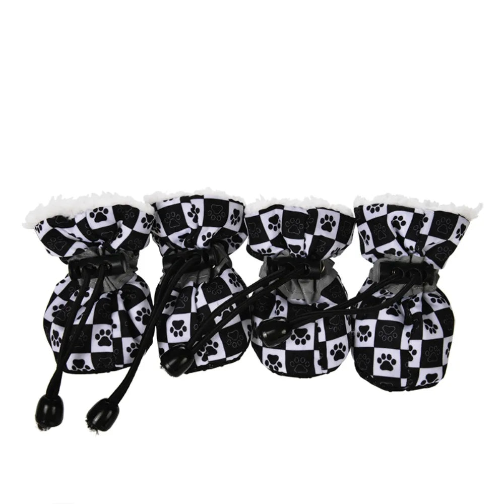4pcs/set Durable Waterproof Winter Pet Dog Shoes Anti-slip Thick Pet Footwear Puppy Dogs Socks Booties