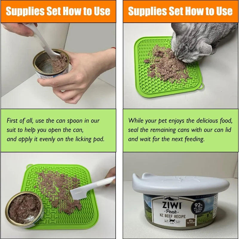 Cat Dog Slow Food Mat Pet Lick Silicone Mat Dog Feeder Supplies Suction Bowl Slow Food Mat Cats Dogs Feeding Supplies