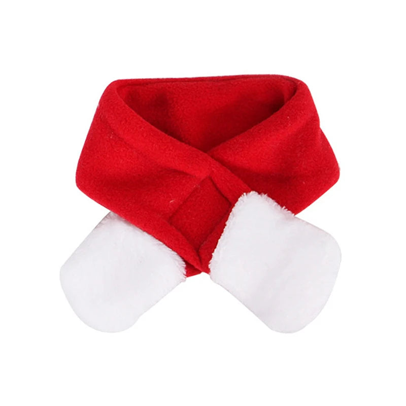 Cute Pet Christmas Ornaments Winter Plush Xmas Hat Scarf Headwear Cats Dogs Santa New Year Cosplay Costume Pet Accessories