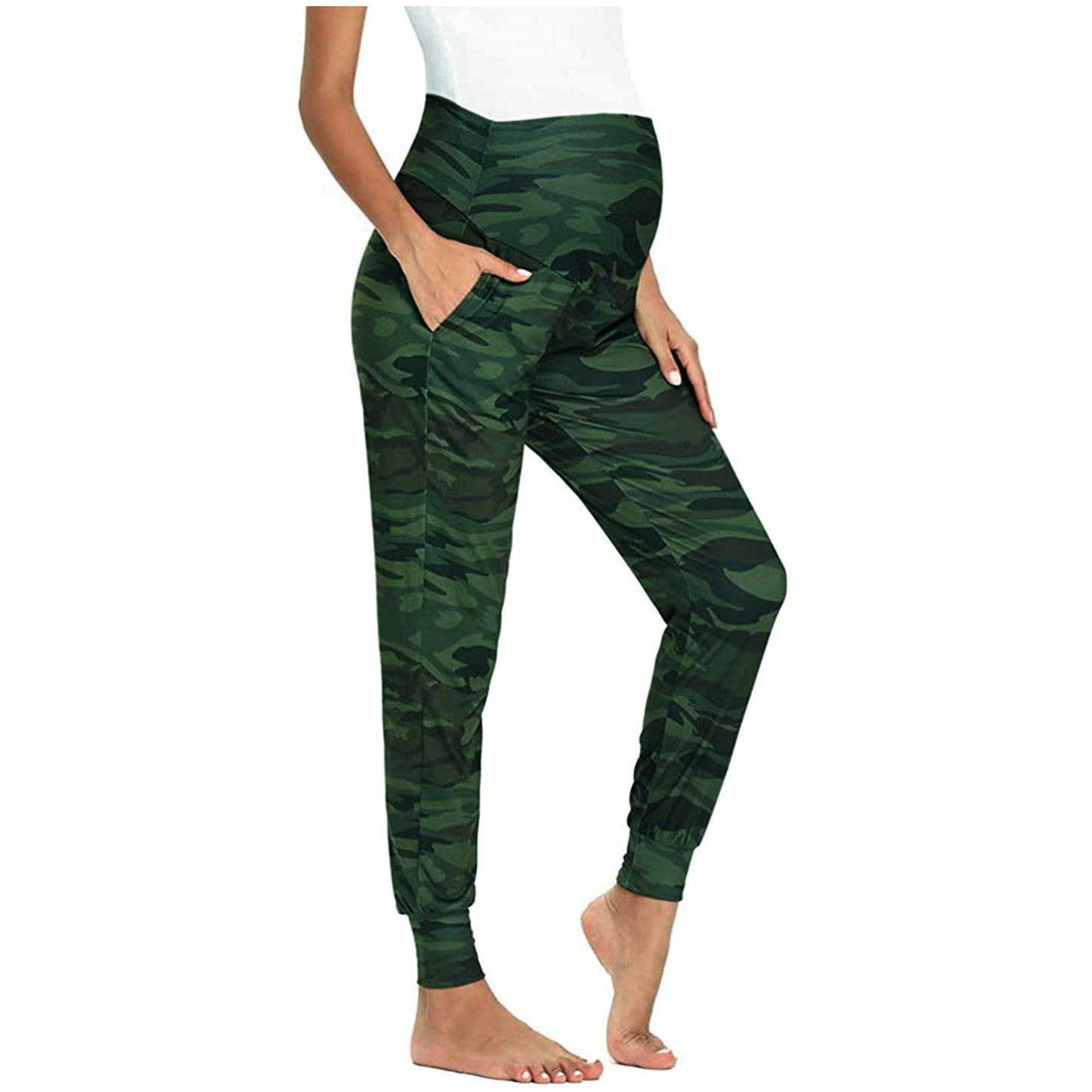 Maternity Clothes Women Camouflage Pants Stretchy Comfortable Lounge Pants High Waist Slim Maternity Leggings Premama Clothing