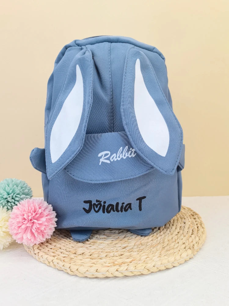 Personalized Custom name Embroidered Newborn letter Nursery Baby Rabbit Backpack School Children bag Gifts Bunny