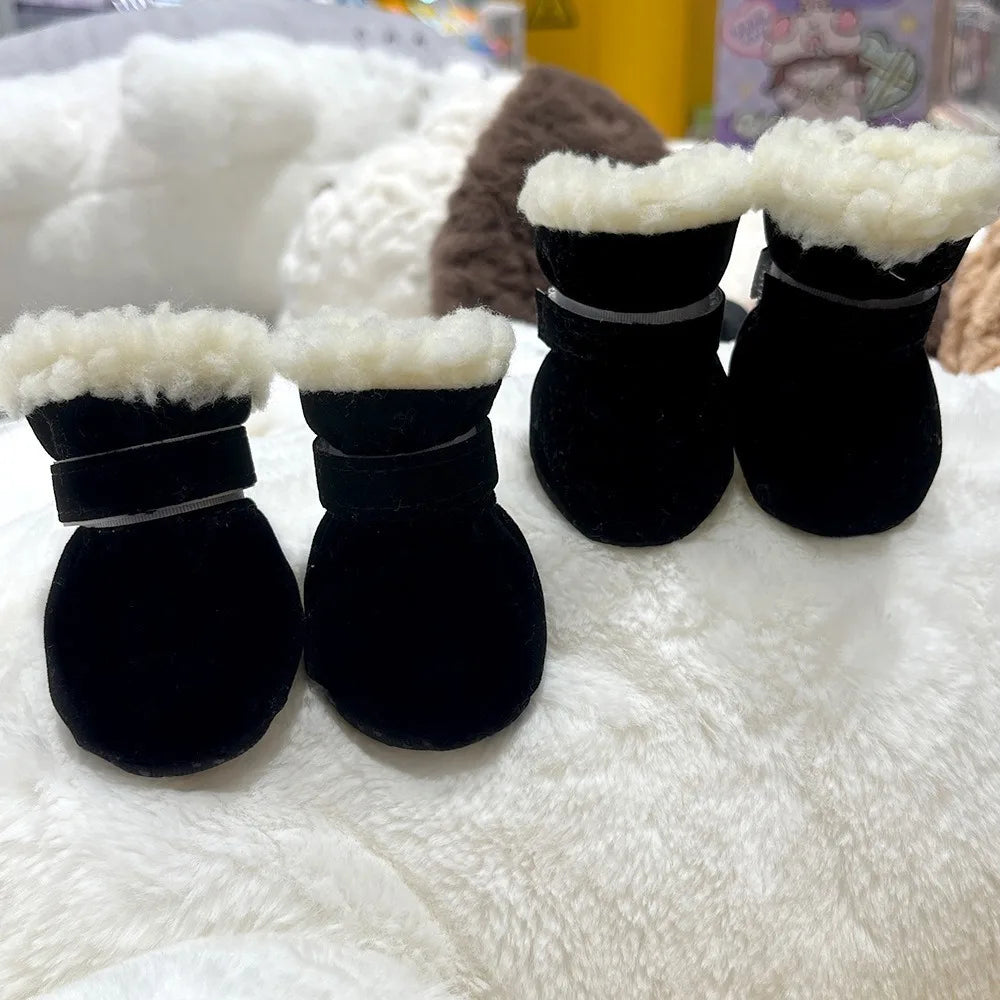 4pcs/set Durable Waterproof Winter Pet Dog Shoes Anti-slip Thick Pet Footwear Puppy Dogs Socks Booties