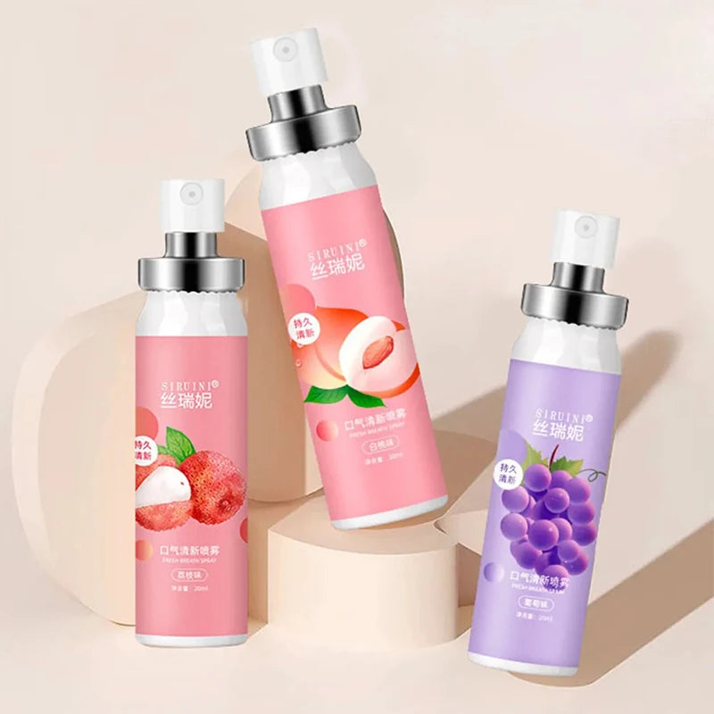 20ml Long lasting Mouth Freshener Spray Fruity Oral Spray Remove Bad Breath Portable Breath Fresh Refreshing Oral Care Wholesale