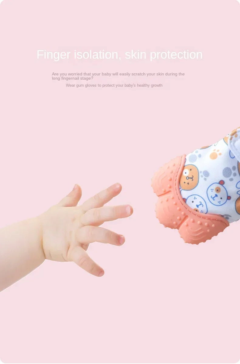 Baby Teething Silicone Gloves Multi-Layer Breathable Chewing Gloves Baby Teething Toys Baby Self Soother Teether Teething Toys