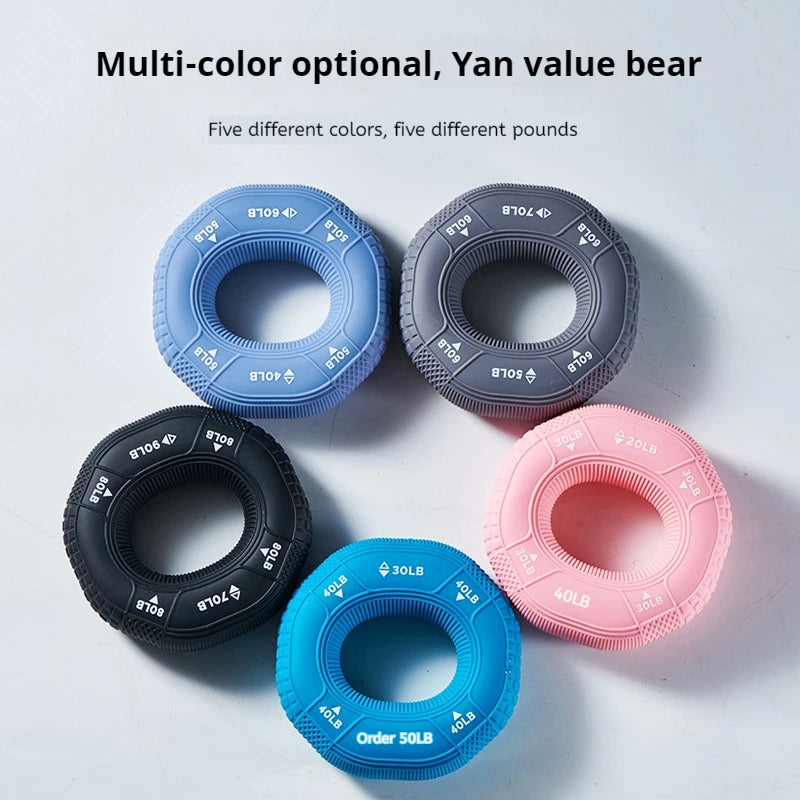 Octagonal Grip Ring Resistance Silicone Hand Exerciser Arm Strength Training Equipment Non-Slip Home Gym Fitness Workout Tool