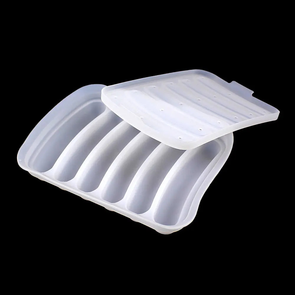 Silicone World DIY Silicone Sausage Molds With Lid Baby Complementary Food Baked and Steamed Ham Hot Dog Making Mold Baking Tool