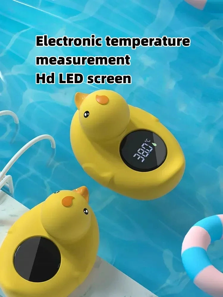 Baby Safe Bath Thermometer - Cute Floating Duck with LED Temp Display & Waterproof Alarm for Toddlers Bebe Banho