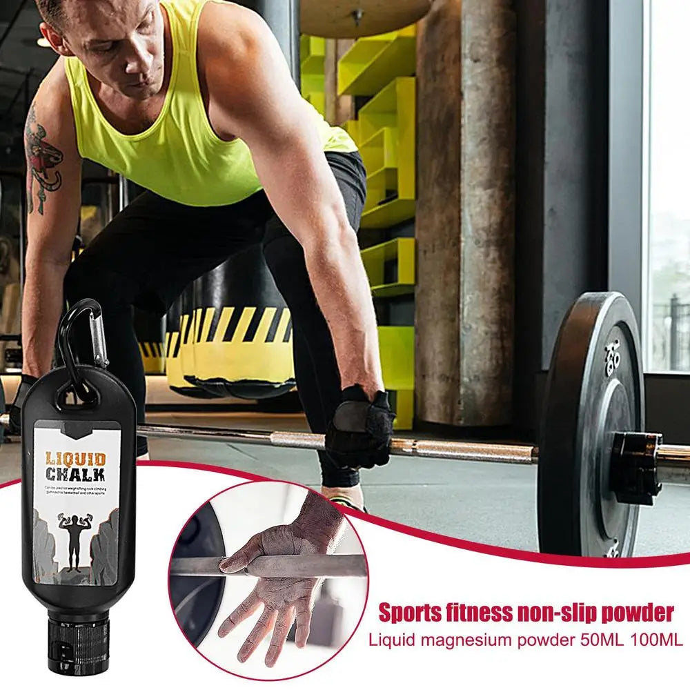 50ml/100ml Liquid Chalk Sweat-Resistant Workout Magnesium Powder Anti-slip Cream Grip Weight Lifting Climbing Gym Sports Chalk