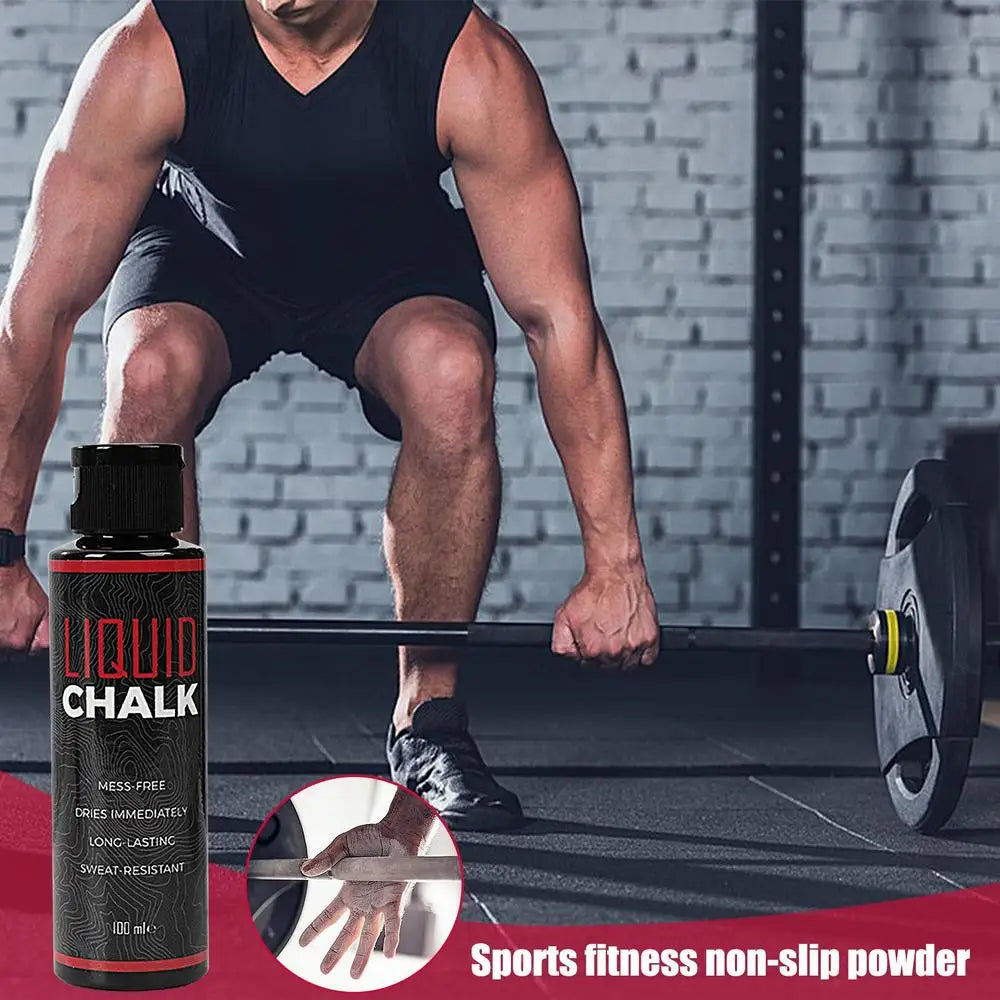 50ml/100ml Liquid Chalk Sweat-Resistant Workout Magnesium Powder Anti-slip Cream Grip Weight Lifting Climbing Gym Sports Chalk