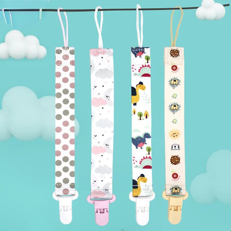 Cartoon Baby Pacifier Clip Chain Ribbon Dummy Soother Holder Chain Anti-drop Buckle Strap for Pacifier Baby Feeding
