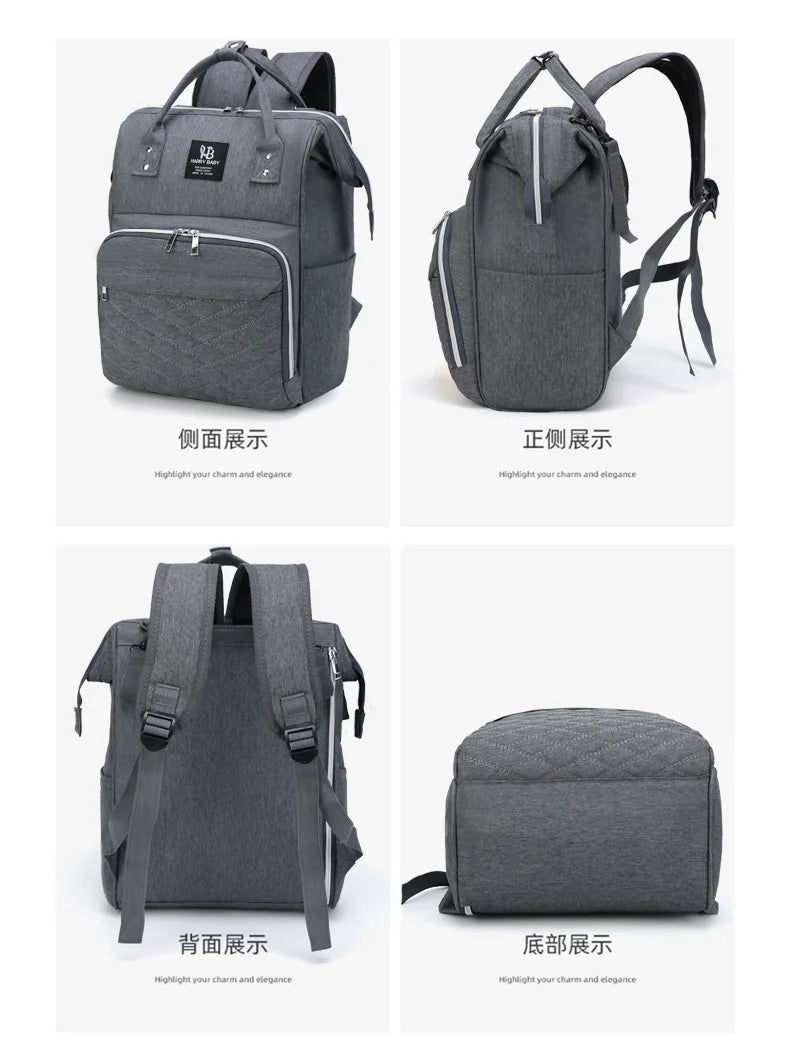 Multi-functional Mummy Shoulder Storage Bag Out Fashion Mother USB Port Bag Large Capacity Backpack Baby Stroller Hanging Bag
