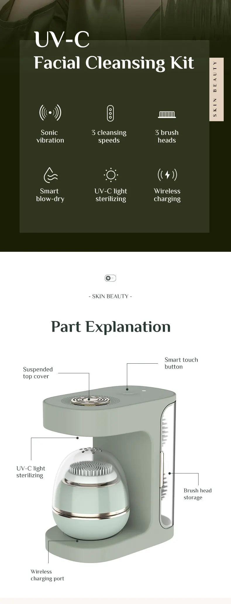 Trending Beauty Products Beauty Equipment Skin Care Deep Face Cleaning Exfoliating Sonic Facial Cleansing Brush