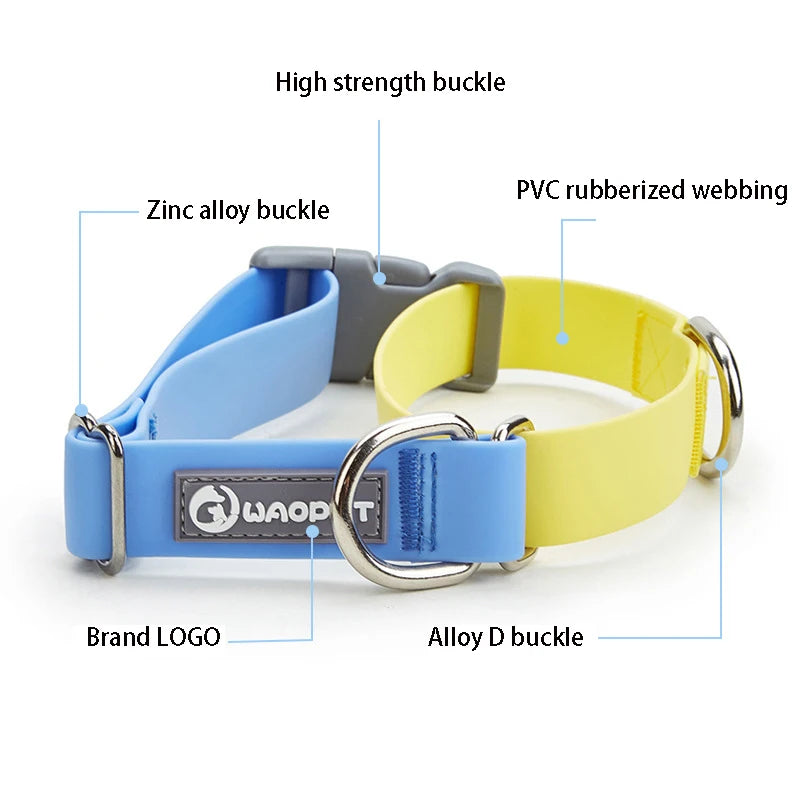 Dog Collar,Waterproof Dog Collar with Quick Release Buckle,Coated Stink-Proof Webbing Lightweight Collar for Medium & Small Dogs