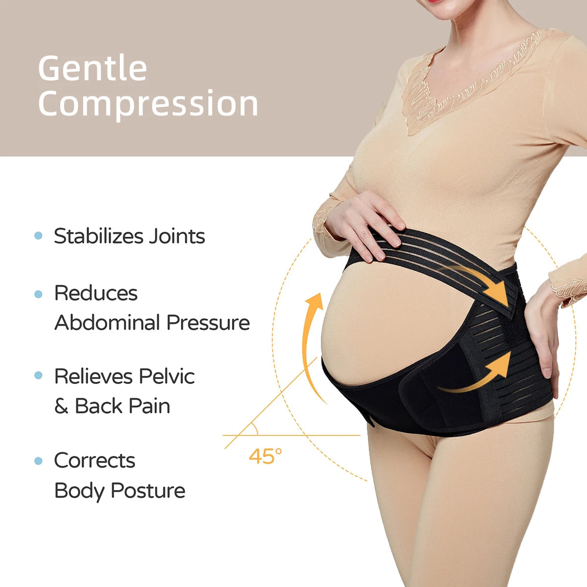 Breathable Adjustable Maternity Support Belt for Mid-to-Late Pregnancy, Stabilizing Belly Wrap for Back Support
