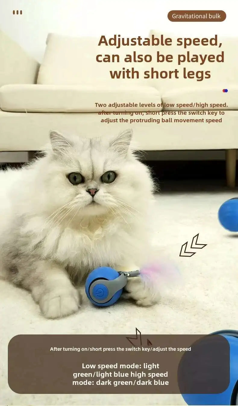 New Smart Interactive Speedy Tail 2.0 Cat Toy Automatic Moving Balls for Cats And Dogs Touch Motion Rolling Toy Ball for Pet