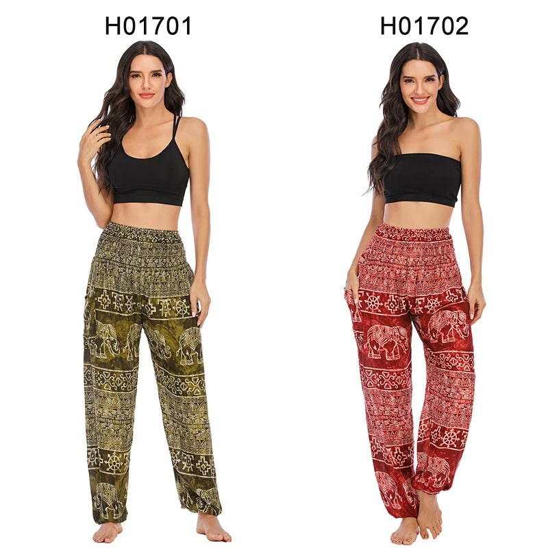 Yoga Pants Women Hippie Harem Printed Leggings Boho High Waisted Pantalone De Mujer Cintura Alta Calca Feminina Beach